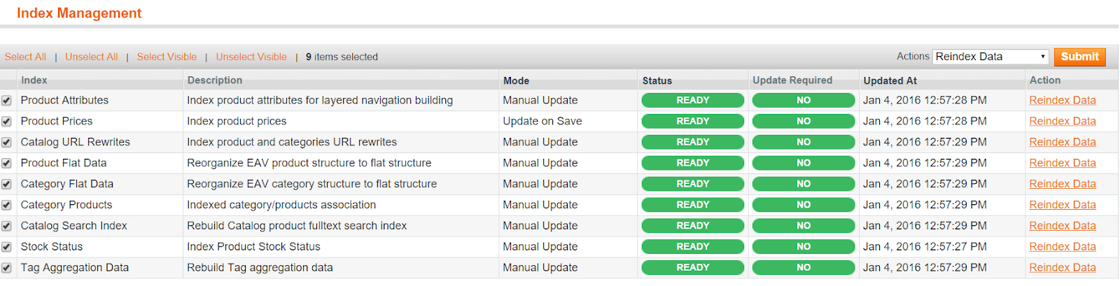 Image result for Re-index data Magento 1