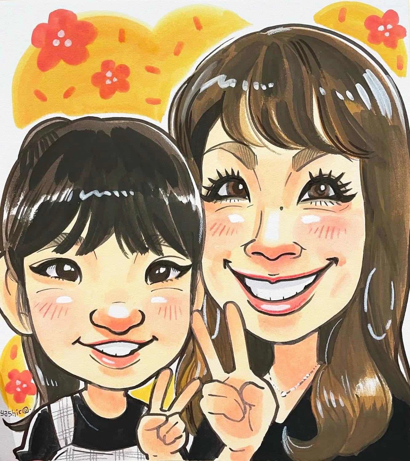 東京タワー　似顔絵