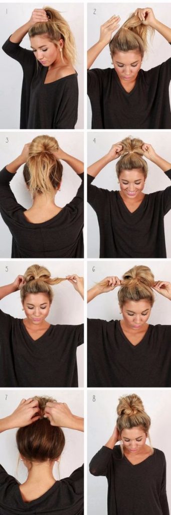 simple messy Bun Hairstyle for girls