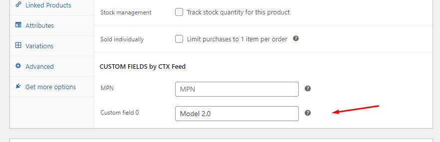 Input custom field value