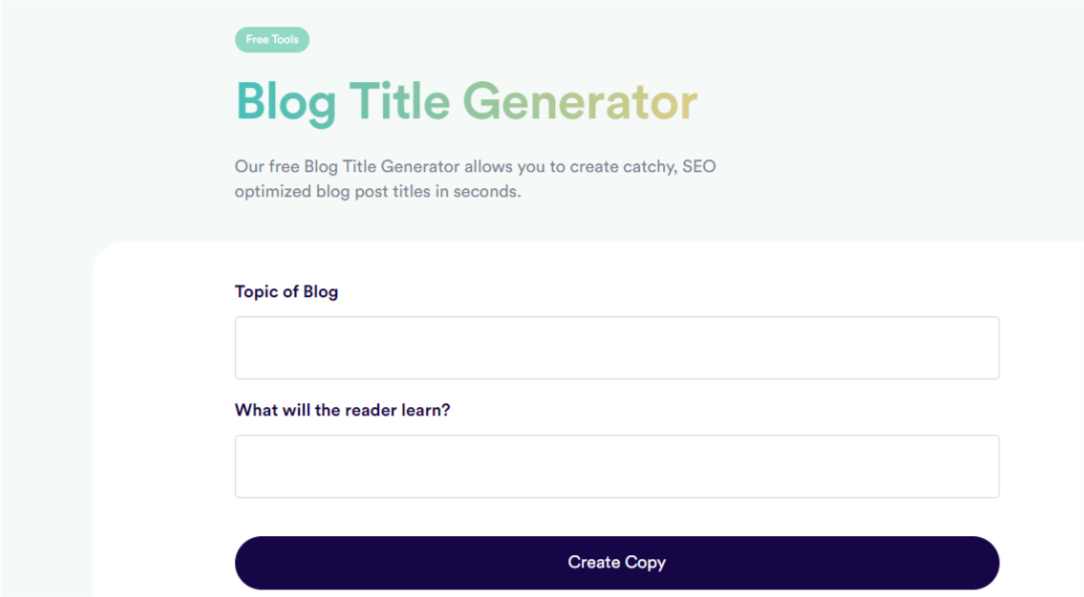Copy.ai blog topic generator