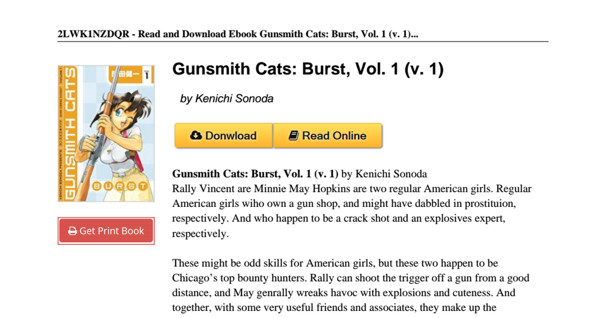 Gunsmith Cats Burst Vol V Pdf Google Drive