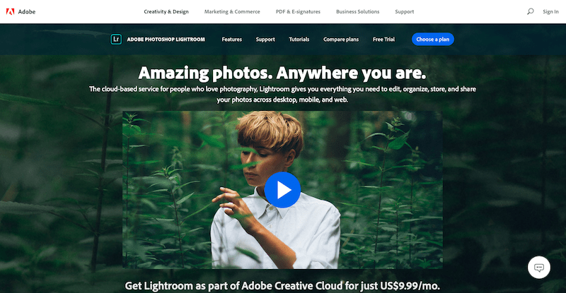 Adobe Lightroom image editing software 