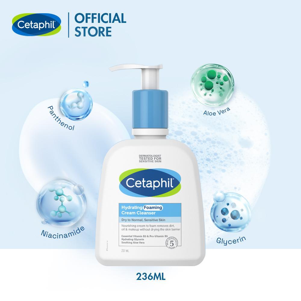 Sữa rửa mặt Cetaphil Hydrating Foaming Cream Cleanser và aloe vera kết hợp hoàn hảo với nhau