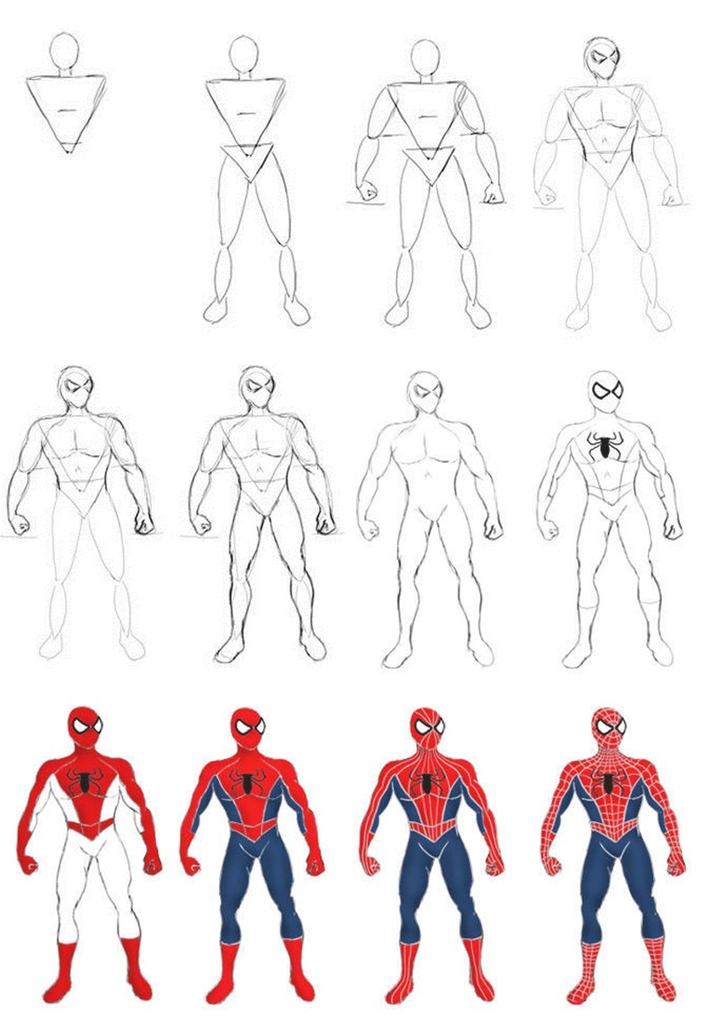 Человек паук для рисования