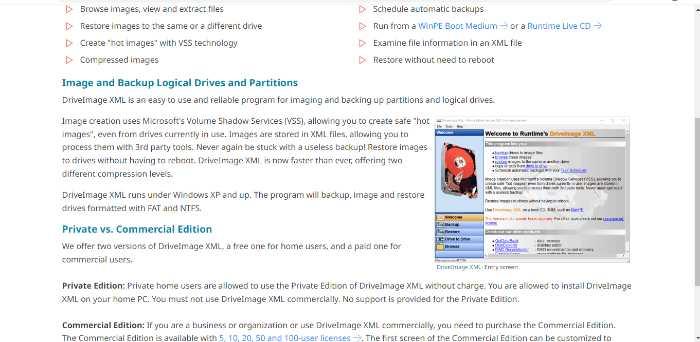 Drive image Xml