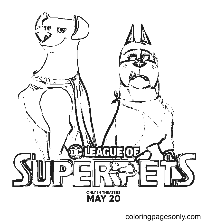 Krypto and Ace Coloring Pages