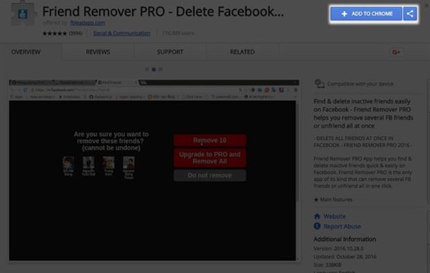 Tải tiện ích Friend Remover Pro trên trình duyệt Chrome