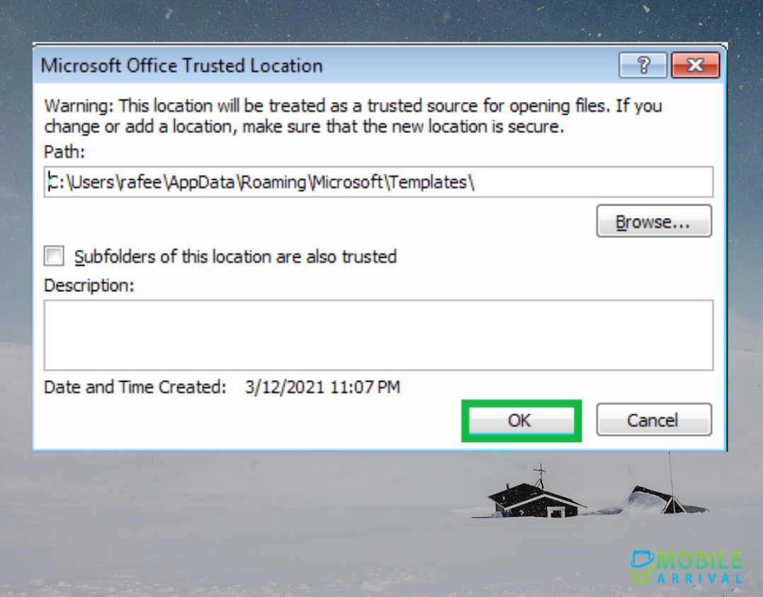 Microsoft Office Trust Location
