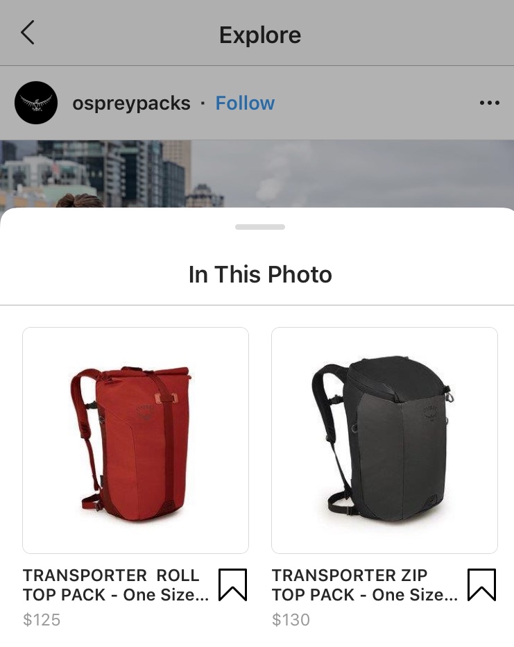 selling ecommerce products on instagram