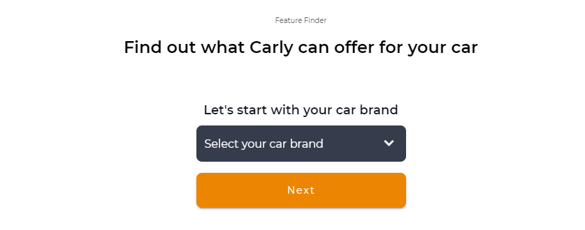Carly  App Landing page