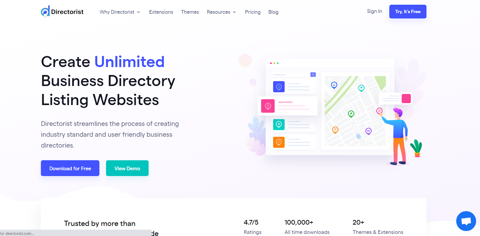 directorist landing page