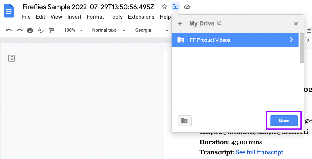 Move files in Google Drive