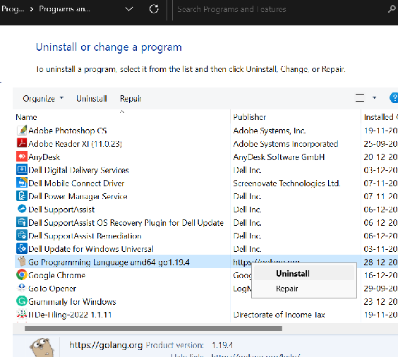 Control Panel Screenshot