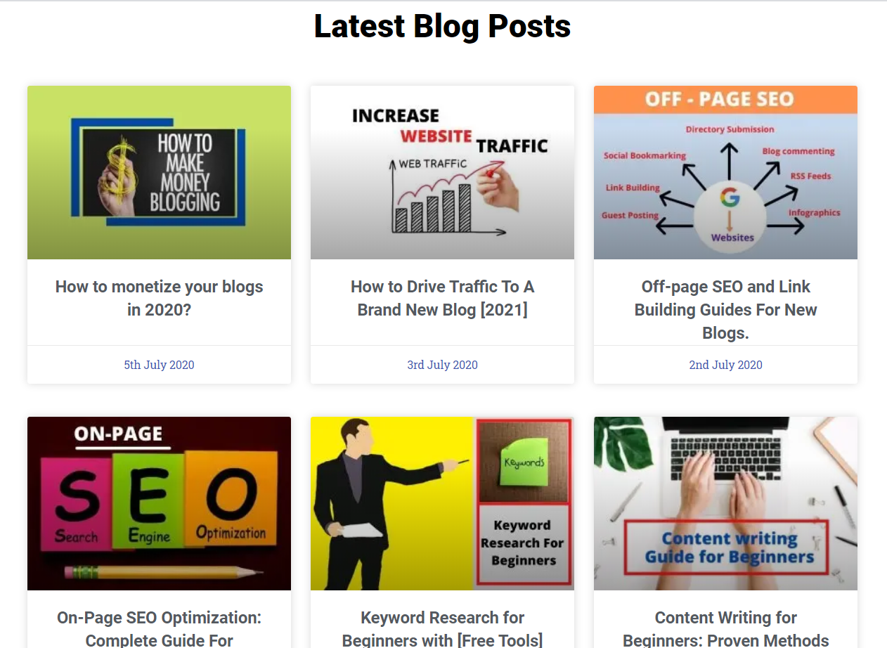 An image showing all the latest blogs