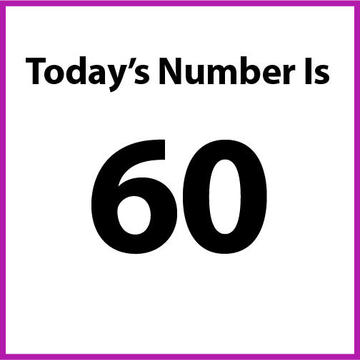 Today's number is 60.