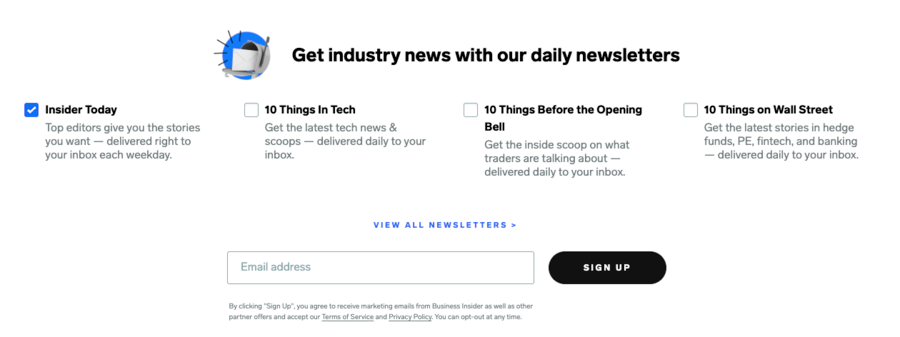 Business Insider's Lead Form
