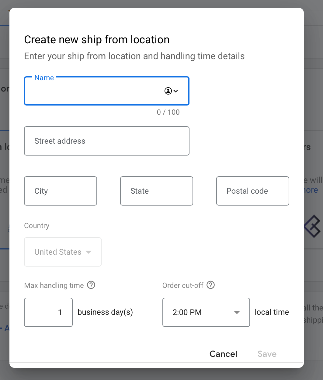 Google Merchant Center account set up shipping 