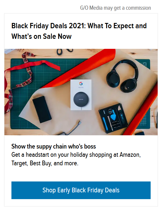 best native ads examples 2021 - Black friday deals - the inventory