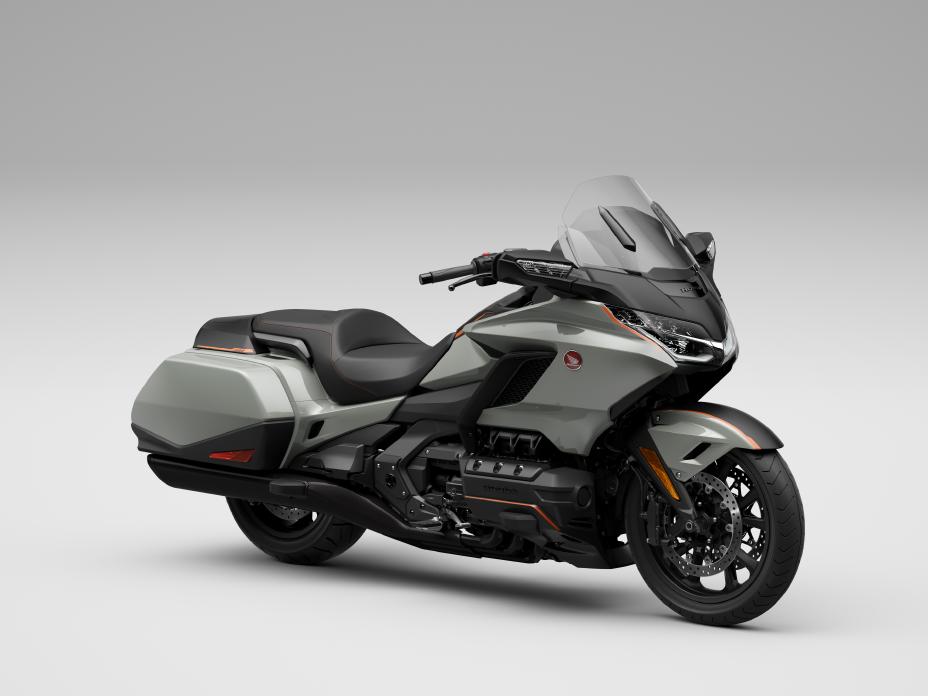 2021 Honda Gold Wing in charcoal grey is a touring bike in the Honda 2021 lineup. 
