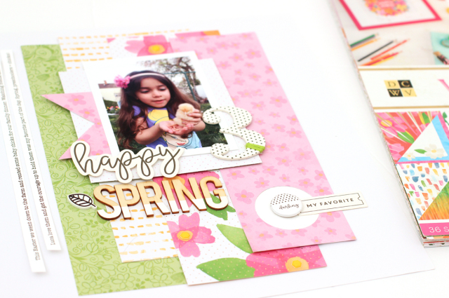 Spring Scrapbook Page by Nancy Damiano for We R Memory Keepers