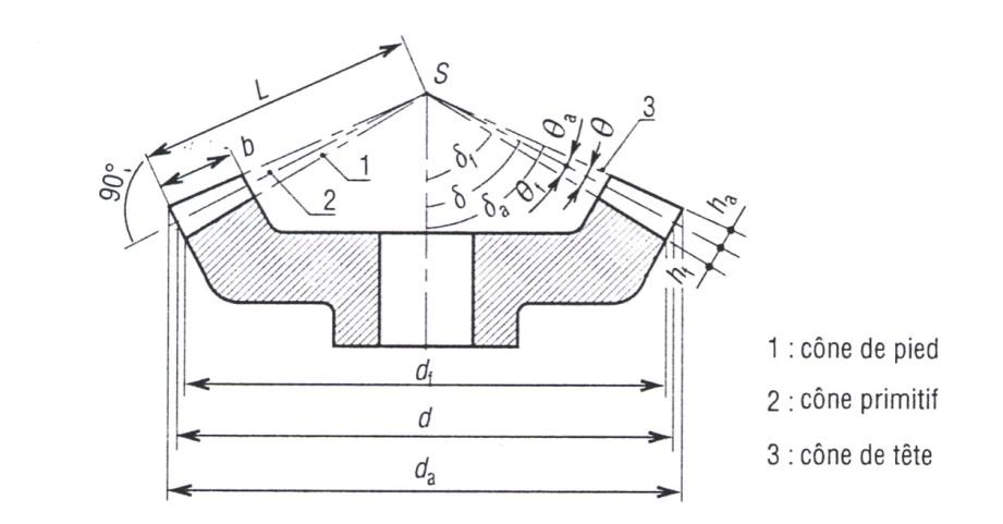 Dimensions conique