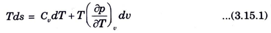 write down the first and second T-dS equations and derive the expression for the difference in heat capacities, Cp and Cv