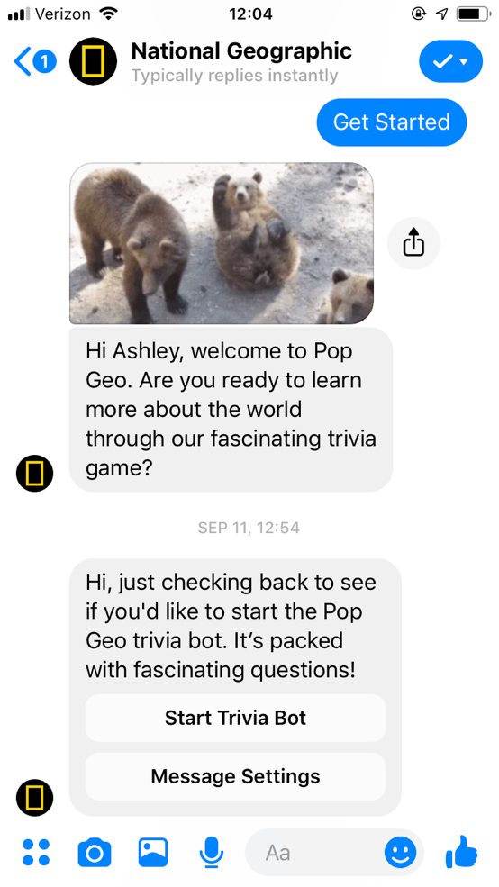 popular chatbots nat geo bot