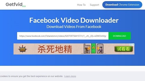 Facebook video downloader extension