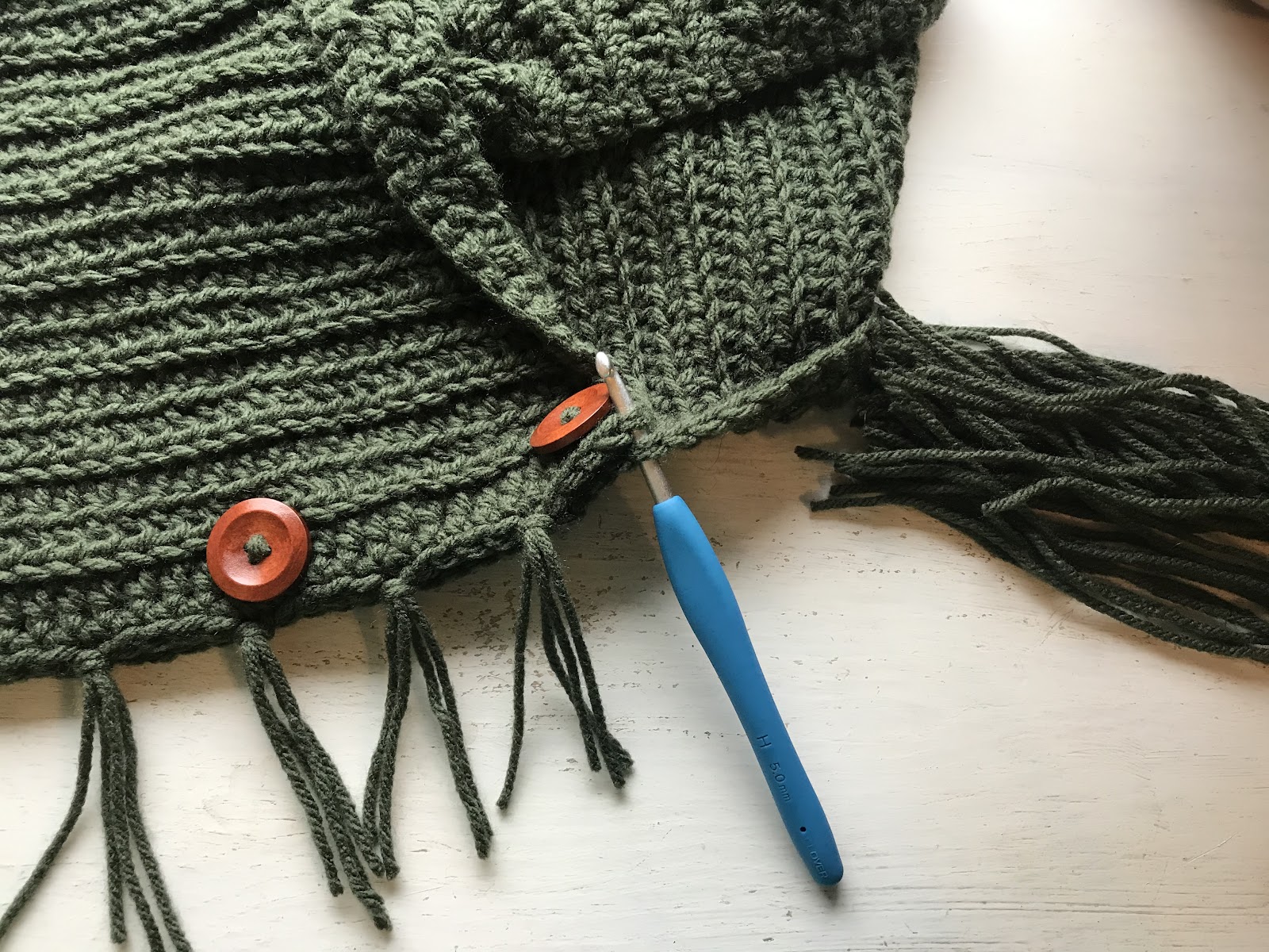 adding fringe to crochet