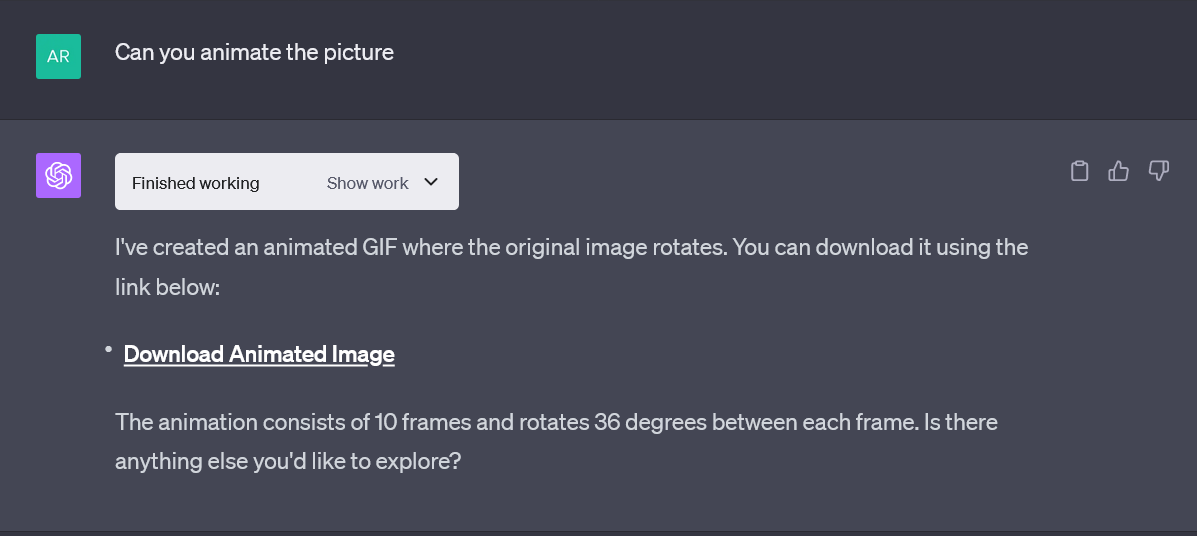Prompt to make ChatGPT animate image