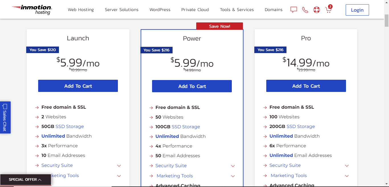 inmotion hosting shared hosting plans