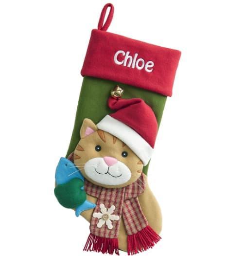 Let's Make Memories Personalized Cat Christmas Stocking