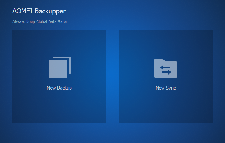 new backup or new sync options