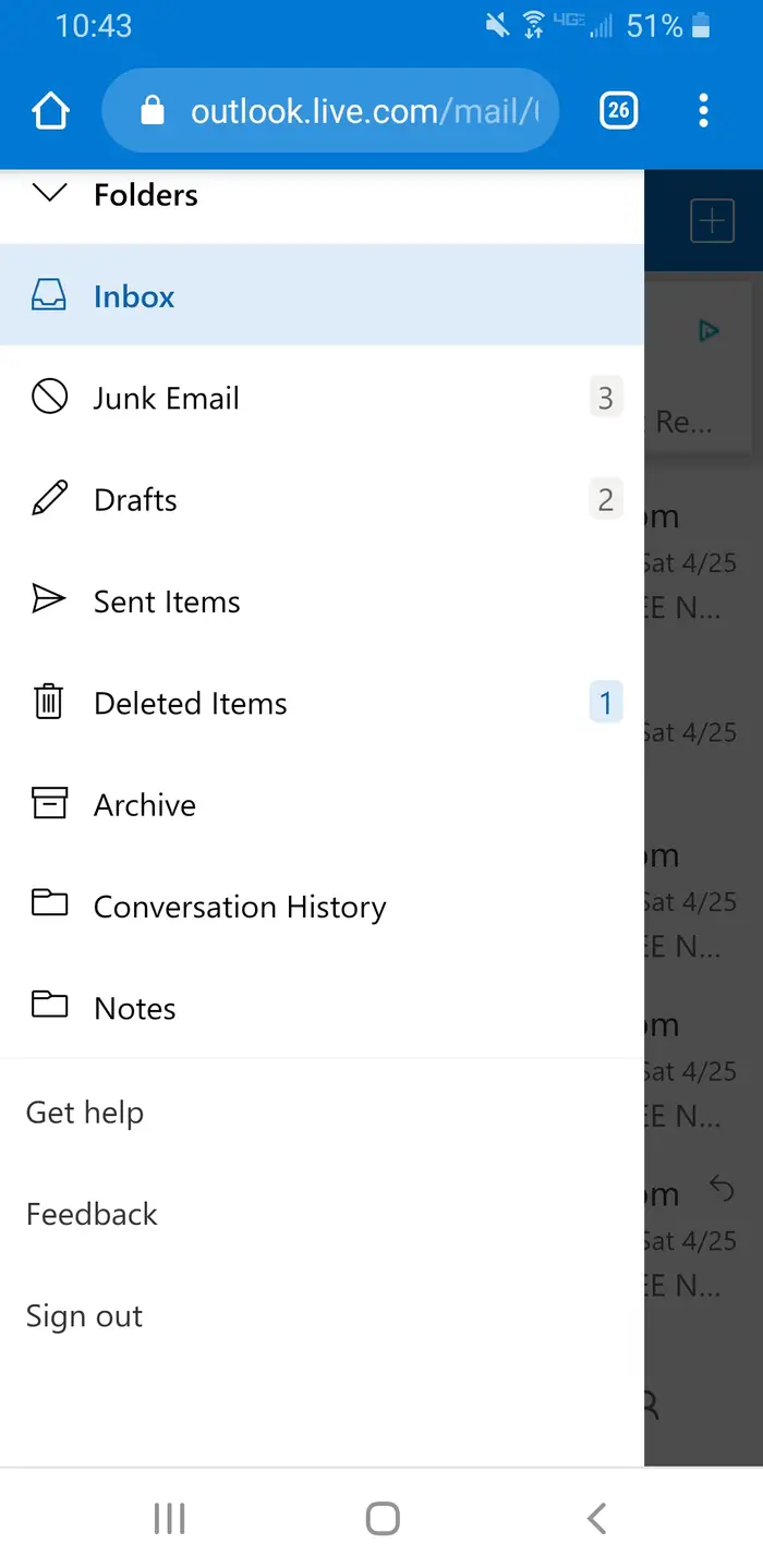 Cách đăng xuất Outlook bằng cách xoá tài khoản trên thiết bị di động Smartphone