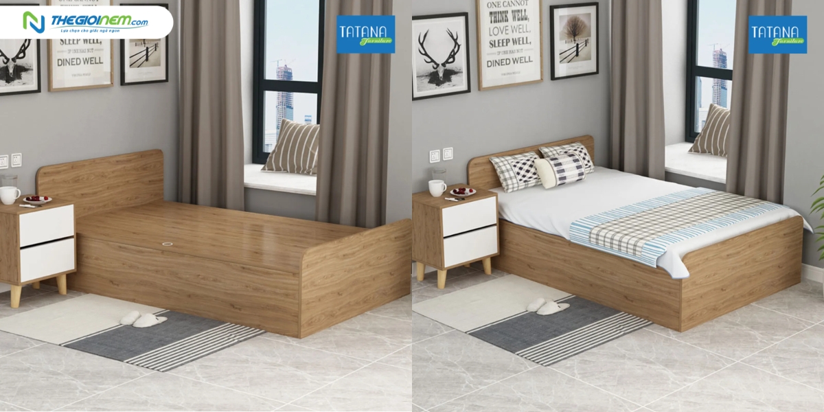 Top 5 mẫu giường gỗ MDF giá rẻ tại Thế Giới Nệm