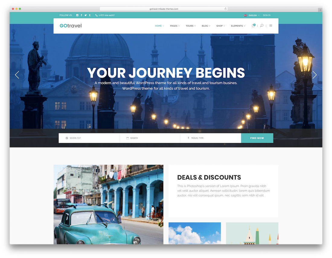 tema de viaje de wordpress gotravel