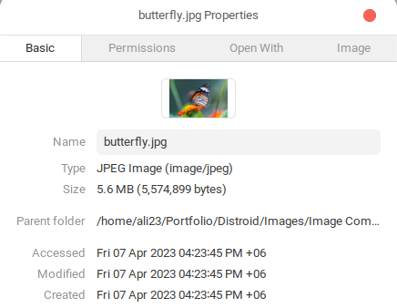 compressed image size linux