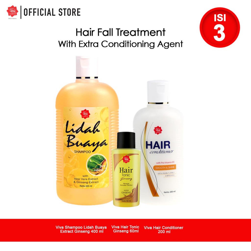 Paket Viva Hair Fall Treatment with Extra Conditioning Agent mengklaim samponya bisa untuk semua jenis rambut 