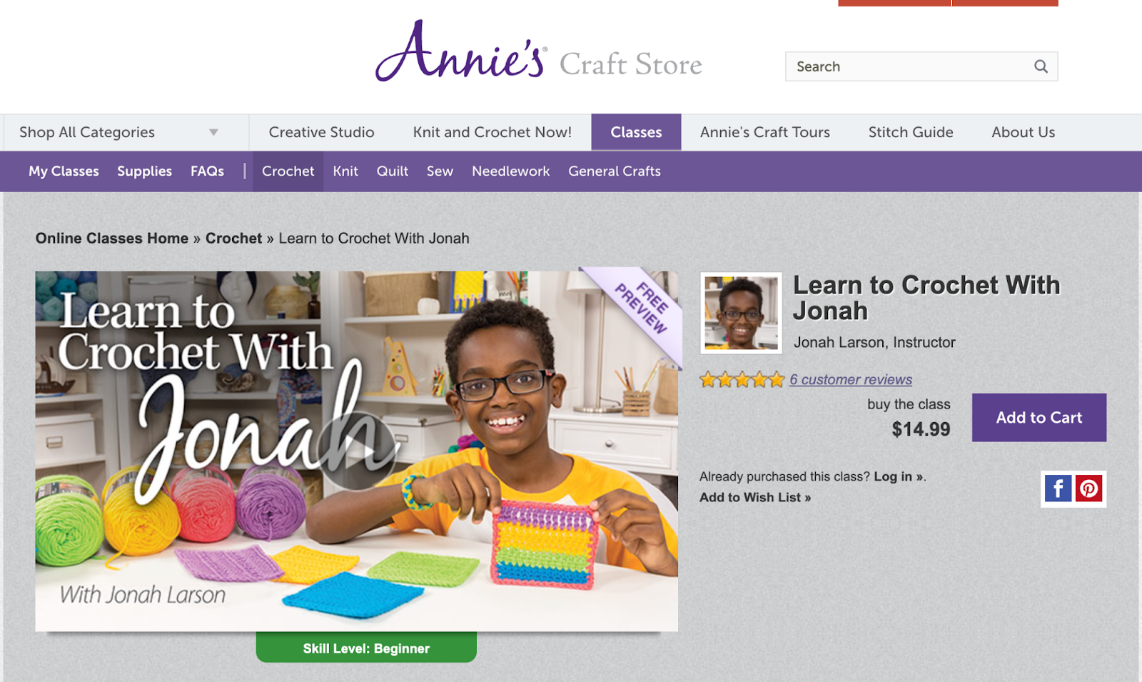 Annie's Online Crochet Courses - crochet classes near me