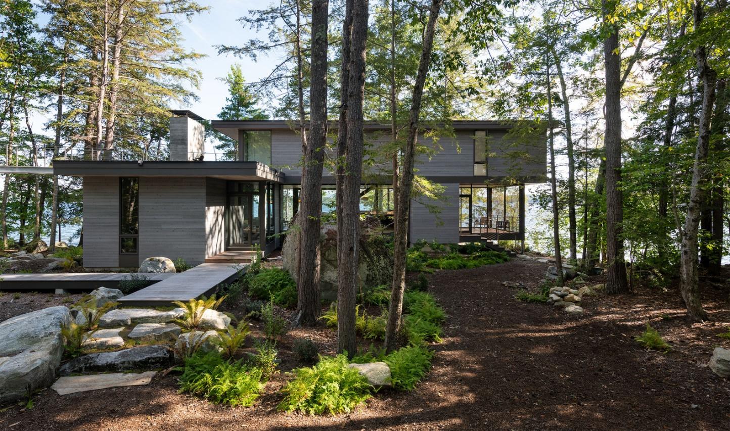 modern wood facade