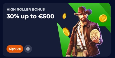 High Roller Deposit Bonus of Nine Casino