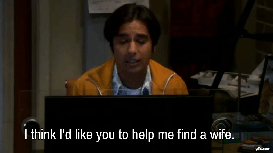 Raj Video Calls His Parents - The Big Bang Theory animated gif