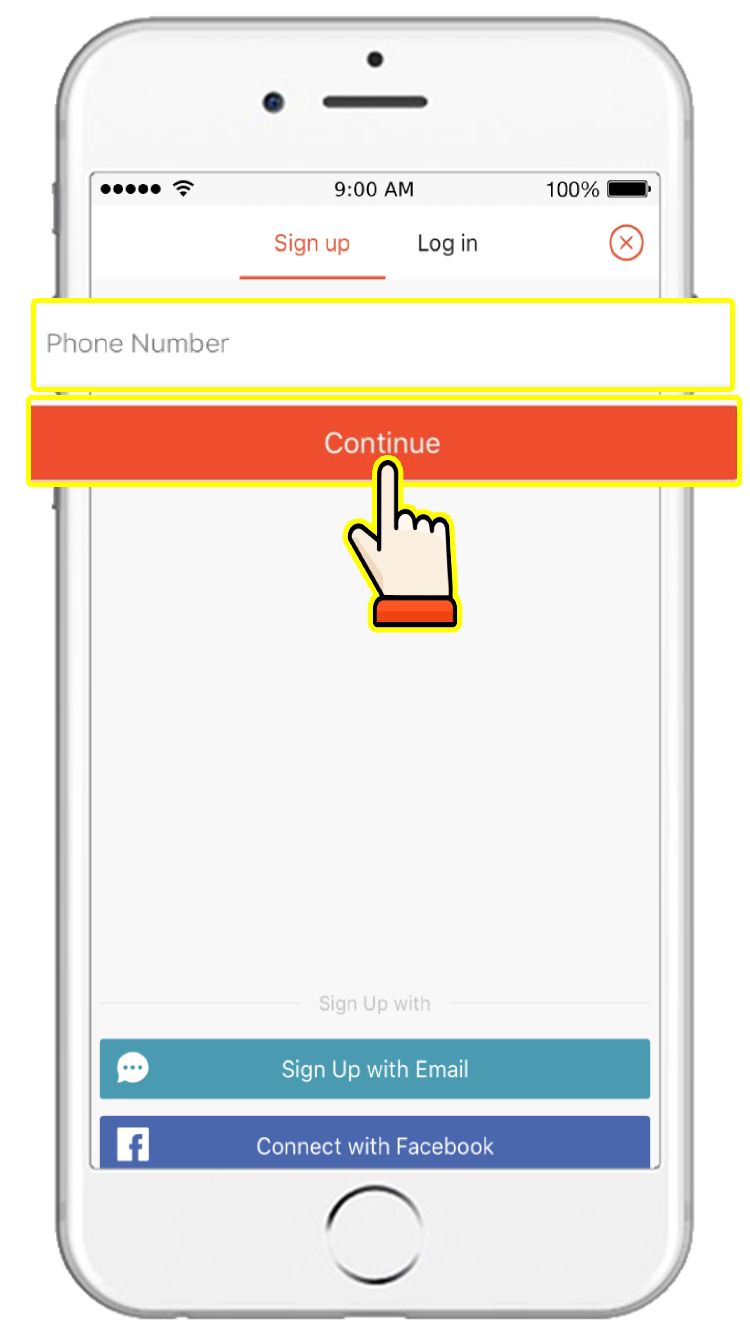 How to register using my phone number?