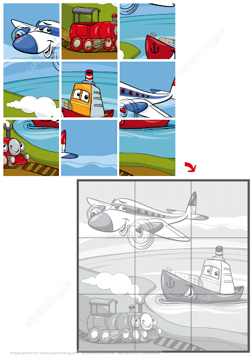 Puzzle de Medios de Transporte | Juegos de enigmas para niños
