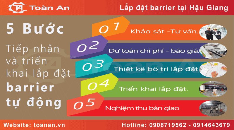 Quy trình 5 bước triển khai lắp đặt barrier tự động tại Hậu Giang của Toàn An.