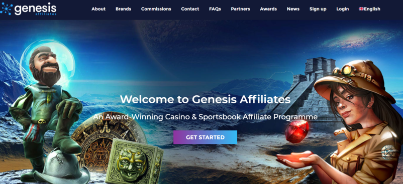 Genesis affiliate program for publishers and webmasters