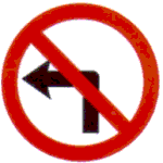 No left turn Regulatory Traffic Sign