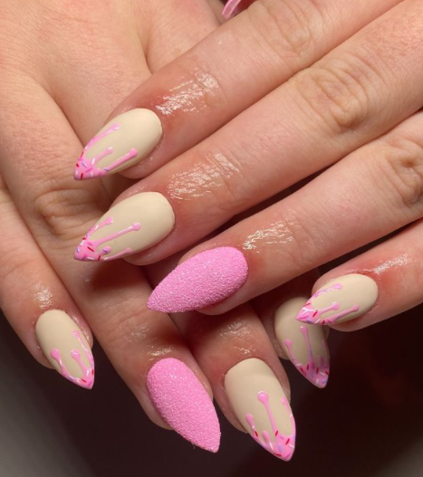 Hot Flamingo Birthday Nails