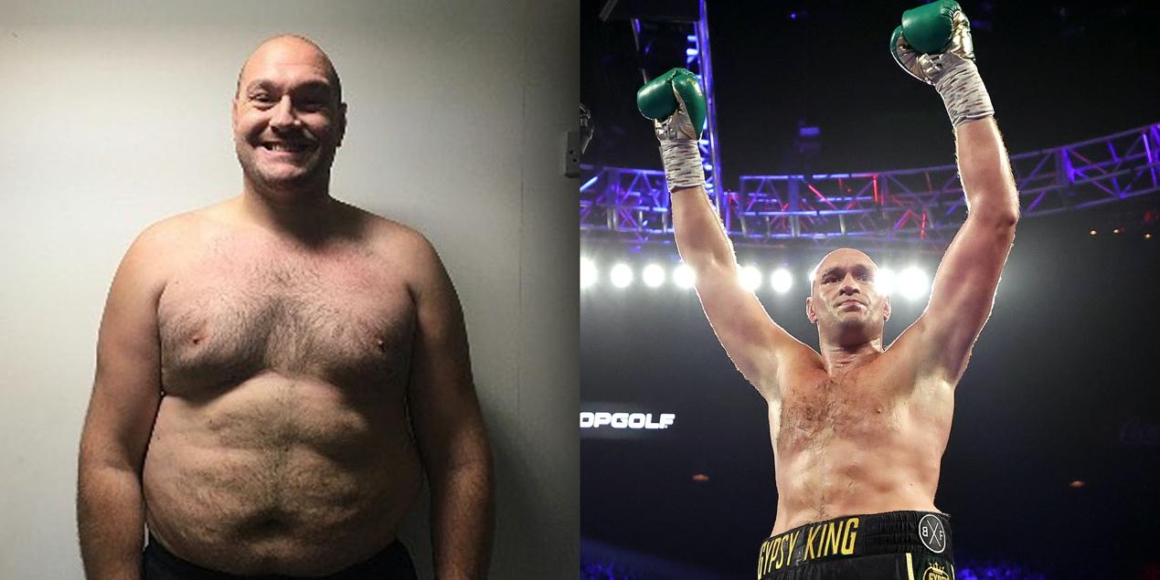 Boxer Tyson Fury shares photos of his weight-loss transformation
